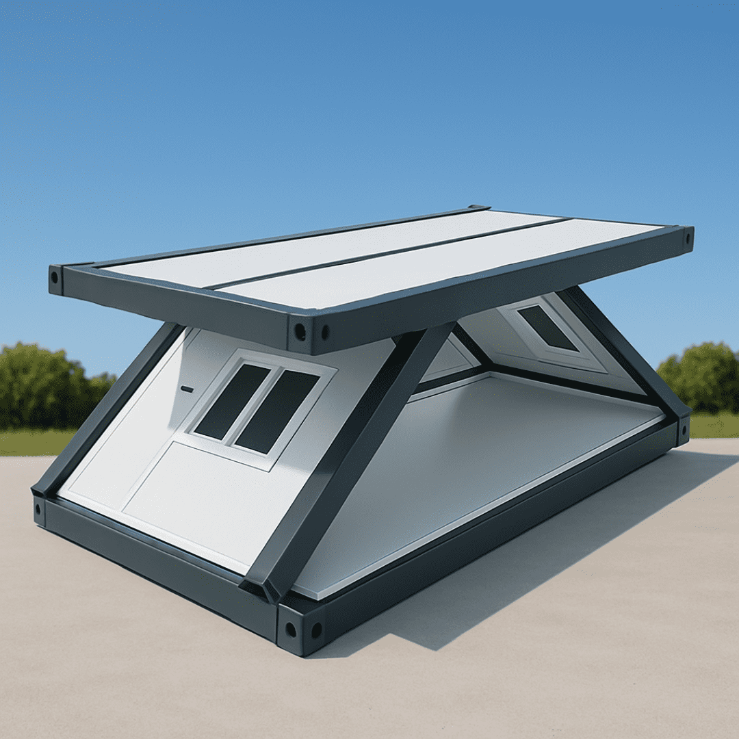 Z-type foldable container house unfolded on site