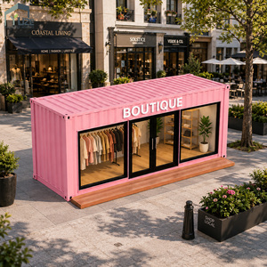 20FT Prefabricated Steel Sturucture Portable Modular Shipping Container Shop Store for Outdoor