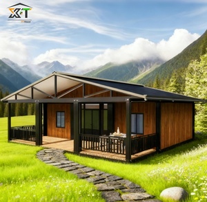 Waterproof Inclined Roof Prefab Modular Mobile Tiny Home Folding Expandable House