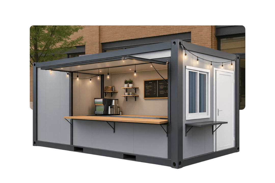 Container pop-up retail store and kiosk